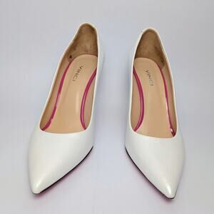 Elegant Vinci  Pearly White Stiletto Heels - Size 42
